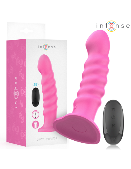INTENSE - CINDY VIBRATOR SIZE L SPIRAL DESIGN 10 VIBRATIONS PINK REMOTE CONTROL