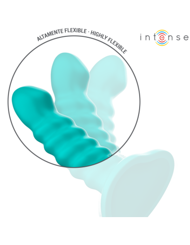 INTENSE - BUFFY VIBRATOR DYDIS S SPIRALINIS DIZAINAS 10 VIBRACIJŲ MĖLYNAS NUOTOLINIO VALDYMO PULTAS