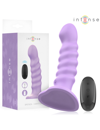 INTENSE - BRENDA VIBRATOR SIZE M SPIRAL DESIGN 10 VIBRATIONS PURPLE REMOTE CONTROL