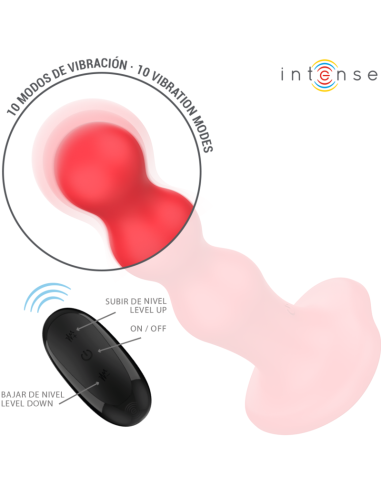 INTENSE - CODY VIBRATOR WITH SUCTION CUP RED REMOTE CONTROL