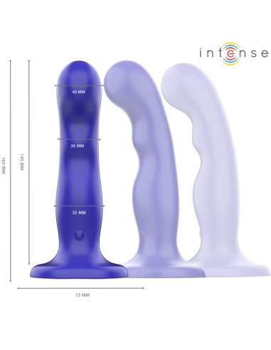 INTENSE - SHORTY VIBRATOR WITH SUCTION CUP BLUE REMOTE CONTROL