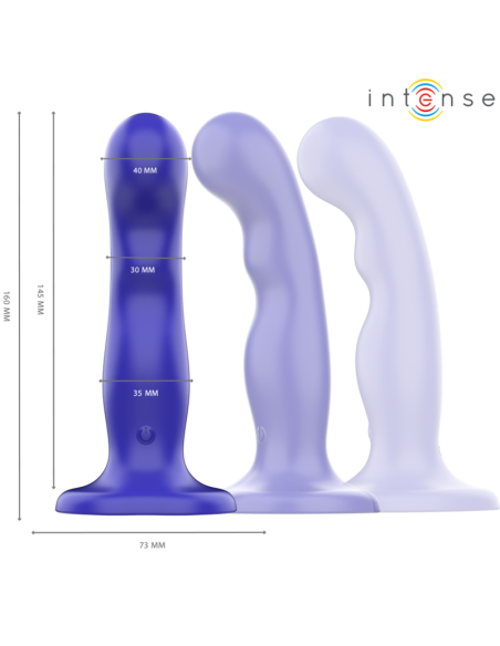 INTENSE - SHORTY VIBRATOR WITH SUCTION CUP BLUE REMOTE CONTROL