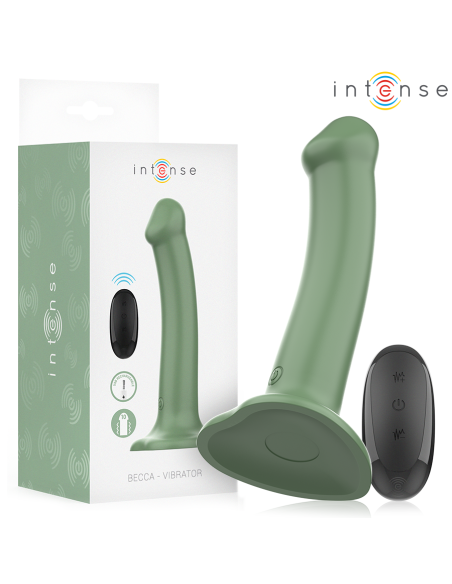 INTENSE - BECCA VIBRATOR WITH SUCTION CUP 10 VIBRATIONS GREEN REMOTE CONTROL