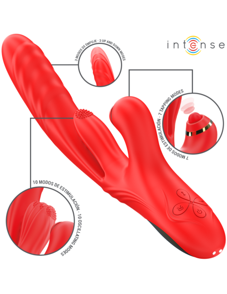 INTENSE - ROSALIA MULTIFUNCTION VIBRATOR 3 IN 1 RED