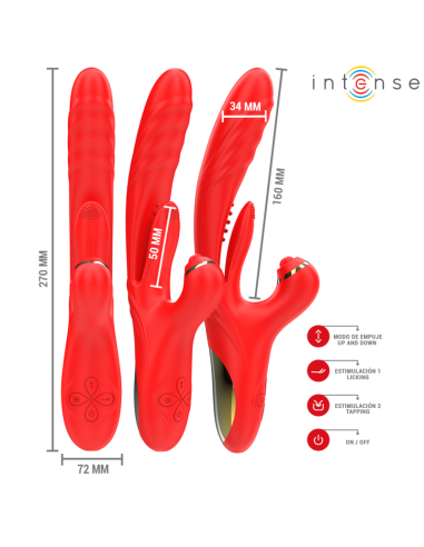 INTENSE - ROSALIA MULTIFUNCTION VIBRATOR 3 IN 1 RED