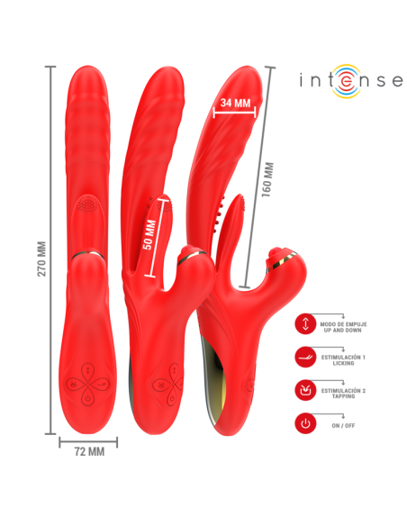 INTENSE - ROSALIA MULTIFUNCTION VIBRATOR 3 IN 1 RED
