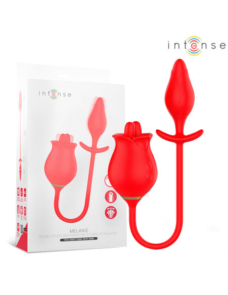 INTENSE - MELANIE DOUBLE CLITORIS STIMULATOR WITH ZIGZAG TONGUE
