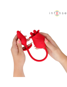 INTENSE - MELANIE DOUBLE CLITORIS STIMULATOR WITH ZIGZAG TONGUE