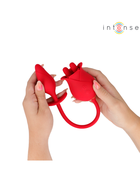 INTENSE - MELANIE DOUBLE CLITORIS STIMULATOR WITH ZIGZAG TONGUE