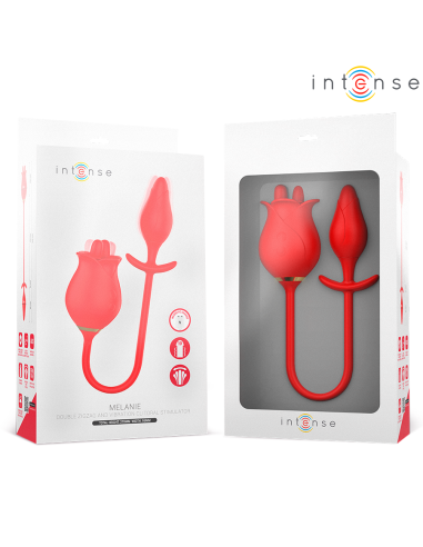 INTENSE - MELANIE DOUBLE CLITORIS STIMULATOR WITH ZIGZAG TONGUE