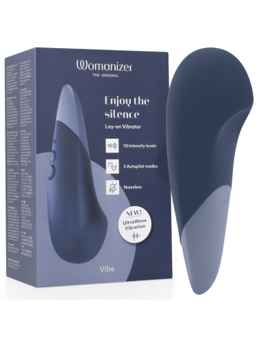 WOMANIZER - VIBE LAY-ON SILENT VIBRATOR DARK BLUE