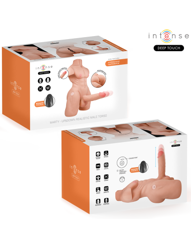 INTENSE DEEP TOUCH - MARTY TORSO WITH ANUS AND REALISTIC DILDO WITH PUSHING AND VIBRATION, REMOTE CONTROL, 6.2 KG