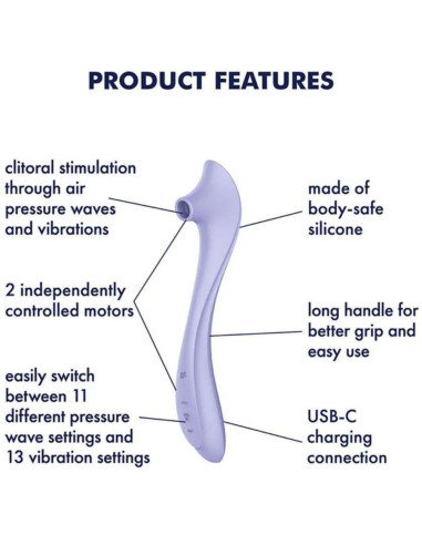 SATISFYER - EASY LOVER VIBRATOR and AIR PULSE STIMULATOR