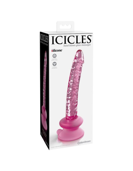 ICICLES - N. 86 GLASS DILDO WITH SUCTION CUP