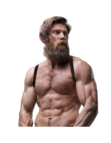 FETISH SUBMISSIVE ATTITUDE - MENS ECO-LEATHER BACK HARNESS