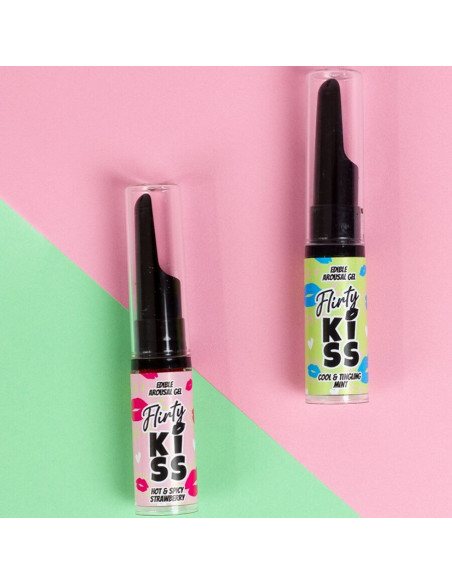 SECRETPLAY - FLIRTY KISS GELS WITH ORAL SEX EFFECTS STRAWBERRY and MINT 2 x 8 GR