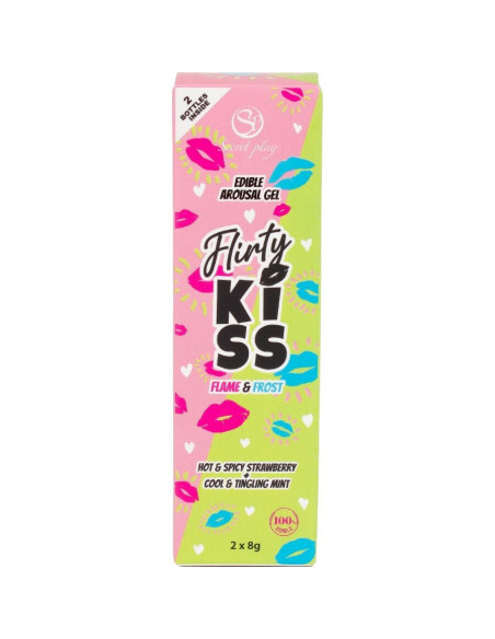 SECRETPLAY - FLIRTY KISS GELS WITH ORAL SEX EFFECTS STRAWBERRY and MINT 2 x 8 GR