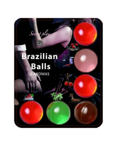 SECRETPLAY - BRAZILIJOS KAMUOLIAI, LUBRIKANTO HOT KAMUOLIAI, 6 VIENETAI