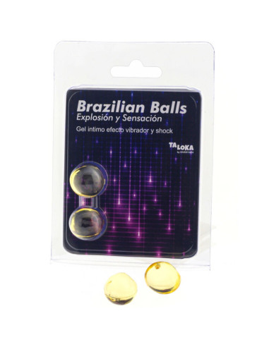 TALOKA - 2 BRAZILIAN BALLS VIBRATING and SHOCK EFFECT EXCITING GEL