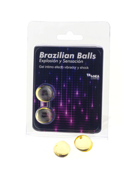TALOKA - 2 BRAZILIAN BALLS VIBRATING and SHOCK EFFECT EXCITING GEL