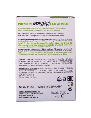 HOT - MORINGA WOMEN CAPS WOMAN 60 UNITS