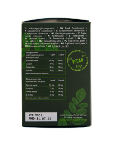 HOT - MORINGA MEN CAPS MAN 60 UNITS