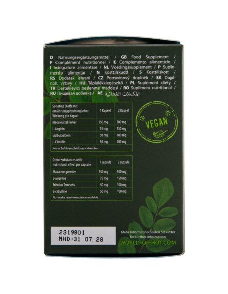 HOT - MORINGA MEN CAPS MAN 60 UNITS