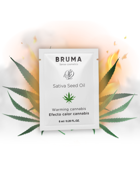 BRUMA - SATIVA SĖKLŲ ALIEJAUS ŠILDANTIS GELIS SU KANABIŠKŲ SKONIU, 6 ML