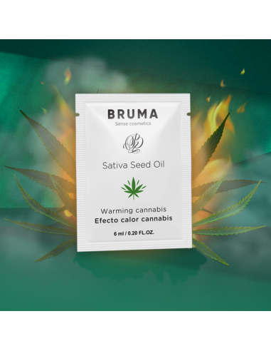 BRUMA - SATIVA SĖKLŲ ALIEJAUS ŠILDANTIS GELIS SU KANABIŠKŲ SKONIU, 6 ML