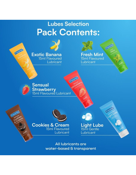 PASANTE - PACK ASSORTED FLAVOR LUBRICANTS 5 UNITS X 15 ML