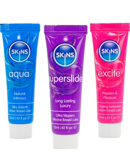 SKINS - VITAL LUBES KIT AQUA, SUPERSLIDE and EXCITE LUBRICANTS 3 x 12 ML