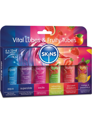 SKINS - VITAL and FRUITY LUBES KIT LUBRICANTS 6 x 12 ML