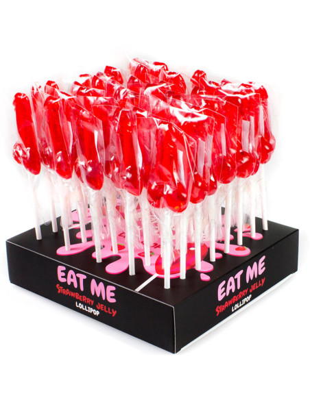 SECRETPLAY - DISPLAY ASSORTMENT PENIS LOLLIPOPS STRAWBERRY 40 UNITS