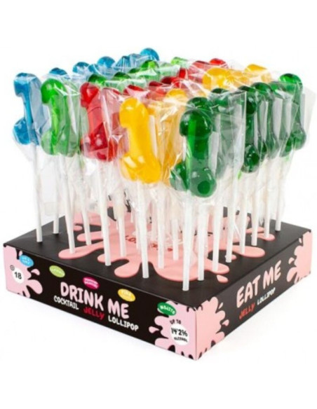 SECRETPLAY - DISPLAY ASSORTMENT PENIS LOLLIPOPS WITH ALCOHOL 40 UNITS