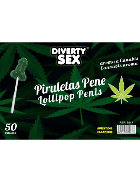 DIABLO GOLOSO - 50 PENIS LOLLIPOPS KANAPIŲ AROMATAS