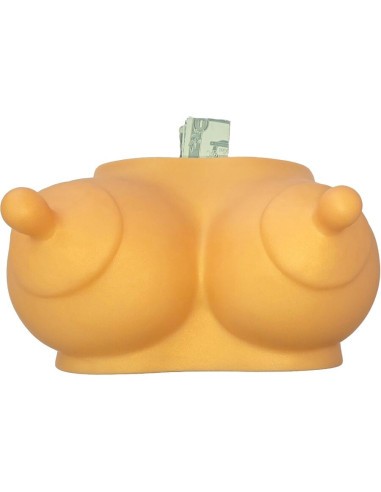 DIABLO PICANTE - PIGGY BANK IN THE SHAPE OF BOOBS GOLDEN TONE