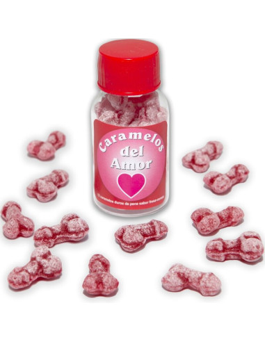 DIABLO PICANTE - 12 PENIS-SHAPED LOVE CANDIES STRAWBERRY-CHERRY