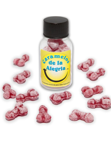 DIABLO PICANTE - 12 PENIS-SHAPED JOY CANDIES STRAWBERRY-CHERRY