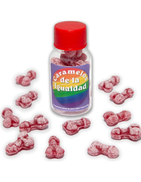 DIABLO PICANTE - 12 STRAWBERRY-CHERRY PENIS SHAPE EQUALITY CANDIES