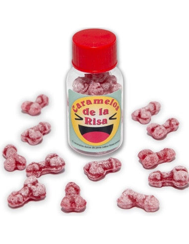 DIABLO PICANTE - 12 PENIS-SHAPED LAUGHTER CANDIES STRAWBERRY-CHERRY