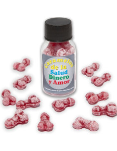 DIABLO PICANTE - 12 HEALTH-MONEY-LOVE CANDIES PENIS SHAPE STRAWBERRY-CHERRY
