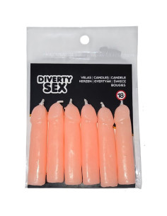 DIABLO PICANTE - 6 FLESH PENIS SHAPED CANDLES
