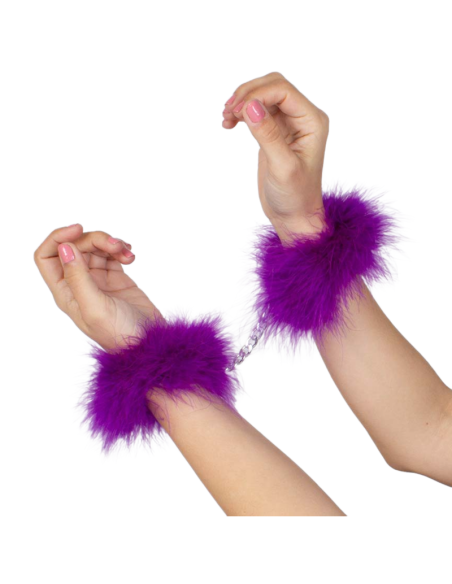 SECRETPLAY - PURPLE MARABOU HANDCUFFS