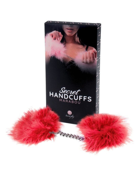 SECRETPLAY - RED MARABOU HANDCUFFS