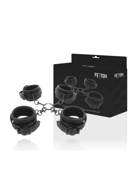 FETISH SUBMISSIVE - SET OF HAND AND ANKLE HANDCUFFS WITH NOPRENE LINING