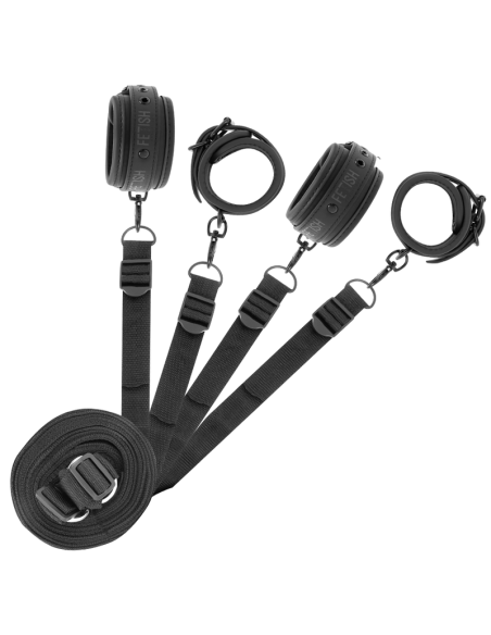 FETISH SUBMISSIVE - SET OF HANDCUFFS AND TIES WITH NOPRENE LINING