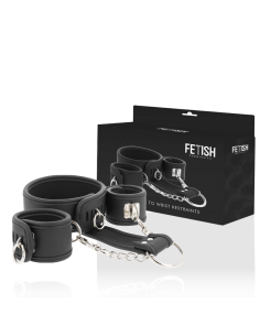 FETISH SUBMISSIVE - VEGAN LEATHER NECKLACE AND HANDCUFFS WITH NOPRENE LINING 2