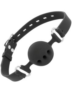 DARKNESS - BLACK BREATHABLE SILICONE GAG 2