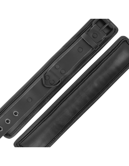 DARKNESS - ADJUSTABLE ANKLE HANDCUFFS BLACK LEATHER