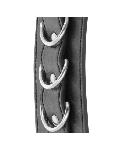 DARKNESS - BLACK ADJUSTABLE LEATHER ANKLE HANDCUFFS